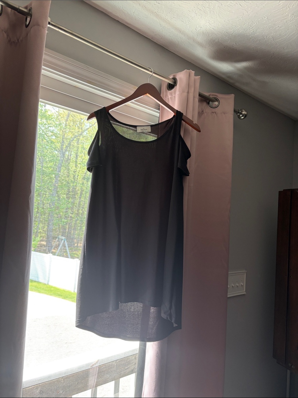 Cold Shoulder Black Women's Blouse